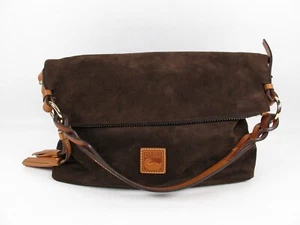 Bolso de Hombro Hobo de Gamuza Dooney & Bourke Plegable Marrón Chocolate (35) - Imagen 1 de 9