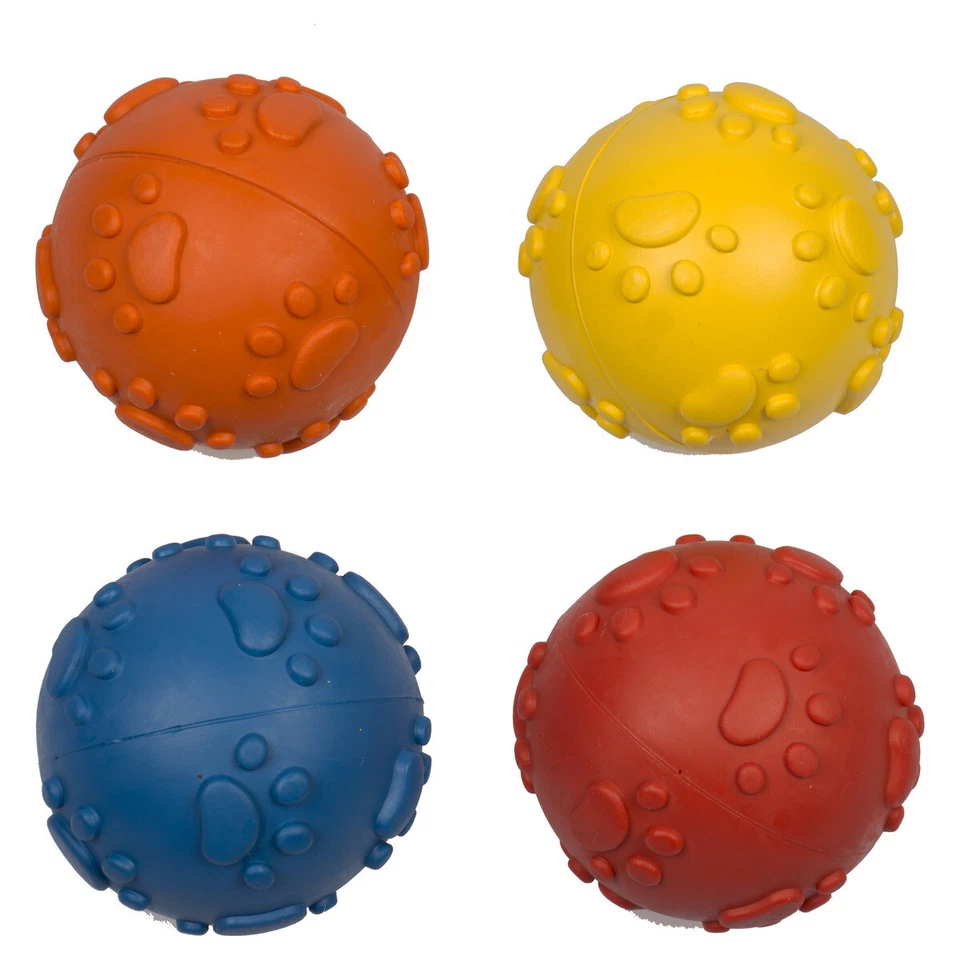 Duvo+ Hundespielzeug Ball 7 cm Squeaker Gummi Pfoten - Strapazierfähig - Bild 1 von 1