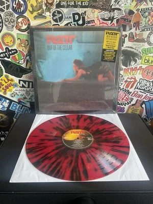 RATT Out Of The Celllar VG++BLACK/RED SPLATTER VINYL W/ORANGE 7” W/HYPE STICKER - Image 1 of 4