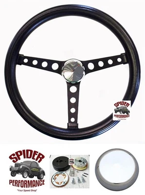 Volante Volkswagen 1974-1993 14 1/2" negro clásico Foto 1 de 4