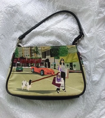 Paradox Beaded Purse With Woman Walking Dog - Image 1 of 4