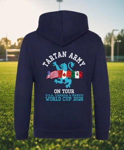 Tartan Army on Tour, Scotland World Cup 2026 hoodie, Scottish Supporters Jumper - Picture 1 of 4