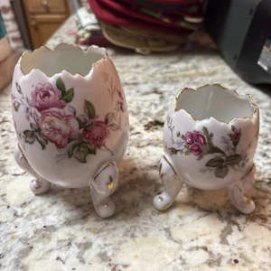 Vintage rosa Inarco Porzellan-Eivasen mit Fuß - gebraucht, in einwandfreiem Zustand - Bild 1 von 4