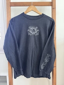 Camicia vintage Y2K Lost Enterprises nera sbiadita manica lunga taglia M - Foto 1 di 2