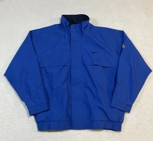 VINTAGE Nike Golf Jacket Mens Large Blue Windbreaker NBC Sports Rain Wind Tiger - Picture 1 of 15