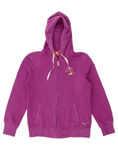 PUMA Womens Zip Hoodie Sweater UK 12 Medium Purple Cotton BA12 - Picture 1 of 3