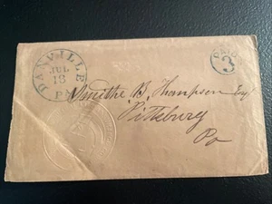 Early Danville Pennsylvania Stampless Postal Cover - Picture 1 of 2