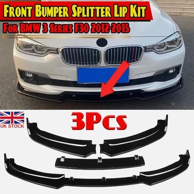 CP-AUTO For BMW 3 Series F30 2012-2015 Front Bumper Splitter Spoiler Lip Gloss Black #UF