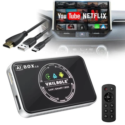 4-in-1 Wireless CarPlay Adapter & Android Auto Wireless Adapter, Stream Netfl... - Image 1 of 4