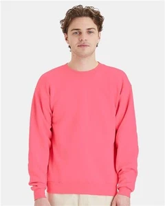 Hanes Ecosmart® Crewneck Sweatshirt - Safety Pink - Hanes P160 - Picture 1 of 2