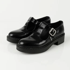 Prada 1E834M Mary Jane T-Strap Leather Loafers 34.5 144790870 - Picture 1 of 10