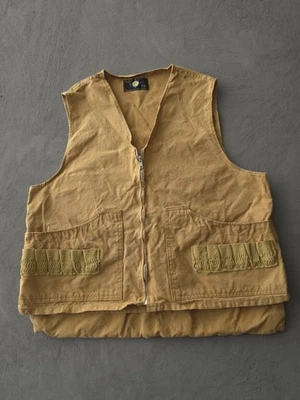 Vintage 1960s Sears Roebuck & Co. Canvas Duck Hunting Vest Talon Zip L Beige - Image 1 of 4