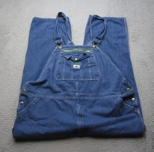 Vintage Liberty Overalls Mens 48x30 Blue Denim Bibs Workwear Rancher Farm - Picture 1 of 7