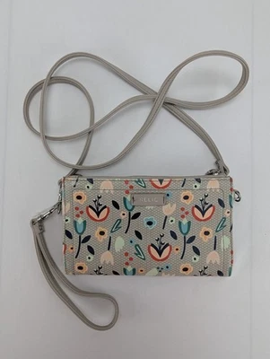 Relic Women's Crossbody Wallet Gray Floral Design Wristlet Shoulder Bag Casual - Image 1 of 4