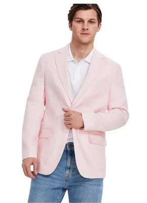 Abrigo deportivo Tommy Hilfiger para hombre ajuste moderno 100 % lino - rosa, 38R Foto 1 de 4
