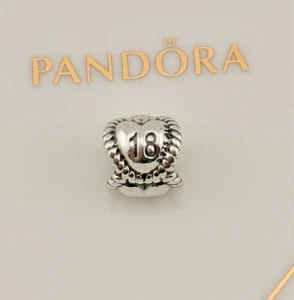 Neu 100 % Original Echt Pandora Silber 18. Geburtstag Meilenstein Charm 791047 - Bild 1 von 4