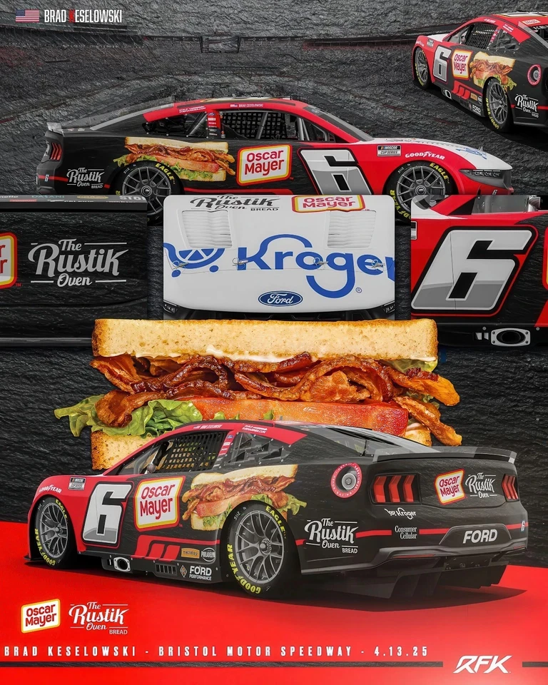 Флаг Брэда Кеселовски No6 2025 Rustik Nascar вертикальный двусторонний баннер 3x5 футов - Изображение 1 из 1