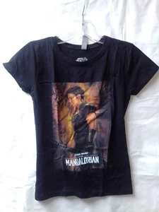 Star Wars Mandalorian Female Bounty Hunter Girls Shirt Black Petite Large (10/12 - Picture 1 of 3