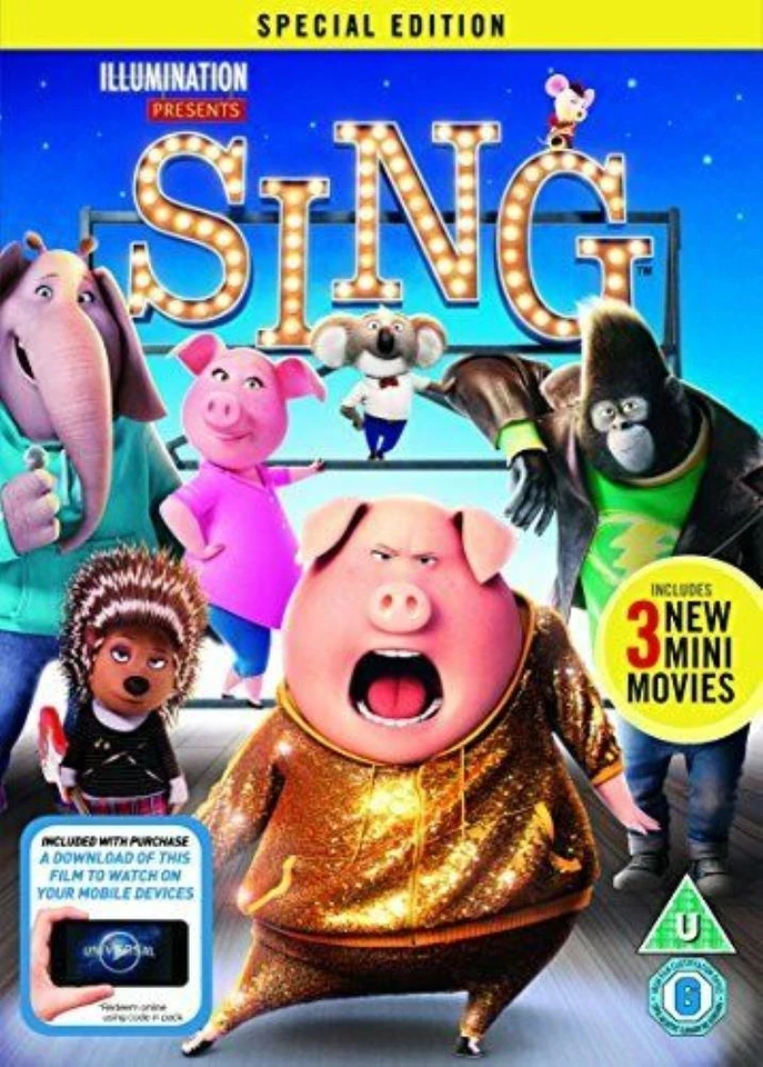 Sing DVD (2017) FREE SHIPPING - Image 1 of 1