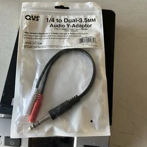 1/4 “ Male to Dual-3.5mm Female Audio Y-Adaptor - Picture 1 of 2