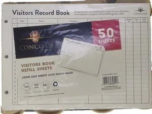 Libro de registro de visitantes Concord de Pukka recarga 85801/CD14P 50 hojas A4 150GSM - Imagen 1 de 2