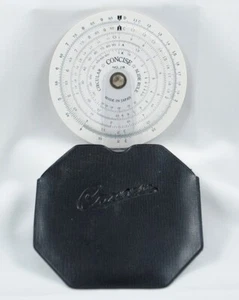 Concise No 28 Circular Slide Rule w/Pouch Fluid Power Inc Promo Made In Japan - Picture 1 of 5