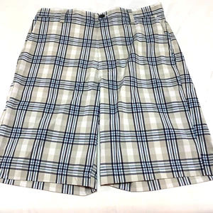 Pantalones Cortos Chinos Chaps Para Hombre Talla 30 Azul A Cuadros Frente Plano - Imagen 1 de 7