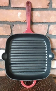 Denby Cast Iron Griddle Skillet Grill Pan Red 18"×11.5"x10" - Picture 1 of 7