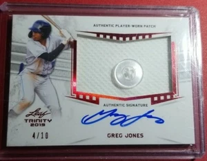2019 GREG JONES RC AUTO RARE BUTTON PATCH #4/10 SSP - Picture 1 of 4