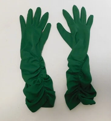 Par de guantes largos de nailon verde apresurado vintage para dama Foto 1 de 4
