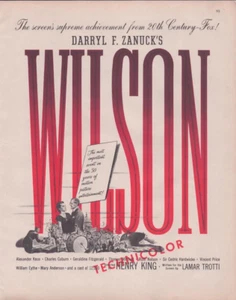 1944 Print Ad  Darryl F Zanucks Wilson 20th Century Fox Movie Alexander Knox - Picture 1 of 1