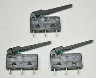 Lot of 3 Cherry DB3 Sub-Miniature Snap-Action Switch 0.1a 125/250 VAC DB3G-A1WC - Image 1 of 4