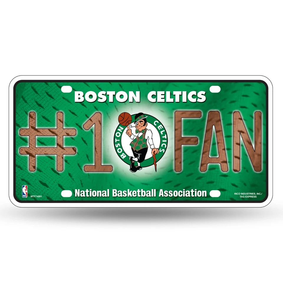 Boston Celtics #1 Fan Metal License Plate, Licensed by Rico - USA - Image 1 of 1