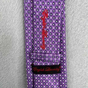 English Laundry Neck Tie Purple Geometric Silk - Picture 1 of 9