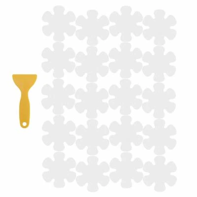 Pisadas de bañera pegatinas de flores apliques estera adhesiva antideslizante seguridad con raspador Foto 1 de 4