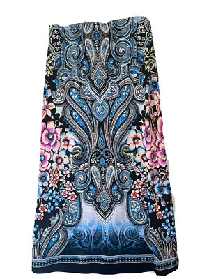 ECI Нью-Йорк женщин геометрический цветочный печать макси длинная юбка размер средний EUC - Изображение 1 из 3