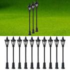 10 Pieces Mini Street Light Layout 1:100 Scale Model Railway Lamppost Lamps for