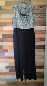Bold Elements Formal Jumpsuit Black Silver Sequins XL NWT - Picture 1 of 5