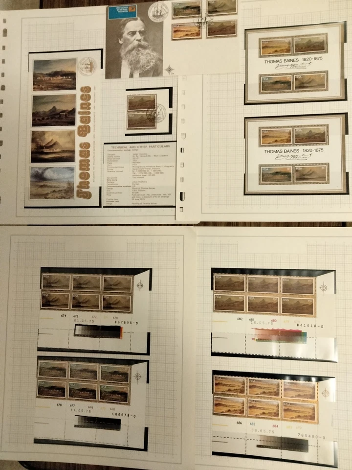 RSA-SOUTH AFRICA- MNH & USED Centenary of Thomas Baines death  18/06/1975 - Image 1 of 4