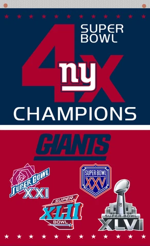 New York Giants football 4x Champions Memorable flag 90x150cm 3x5ft Best banner Cover