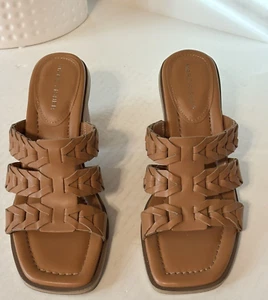 MARC FISHER MATINA BLOCK HEEL SIZE 8M NWOB NATURAL TAN - Picture 1 of 8