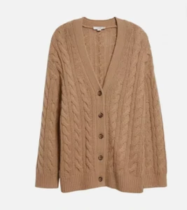 NEW Vince Wool And Cashmere Oversized Twisted Cable Cardigan SZ XL #S7802 - Picture 1 of 9