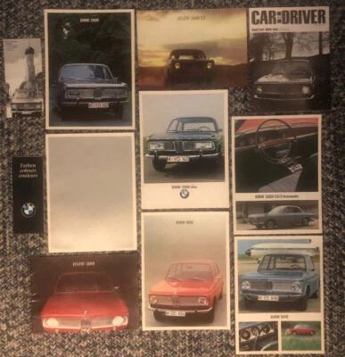Lote de 11 folletos BMW 1800 1966 1967 vintage automático 1800 TI, 1600 - NUEVOS Foto 1 de 4