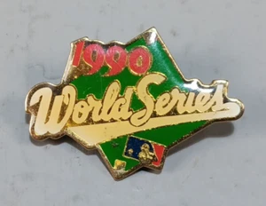 Vintage 1990 World Series Cincinnati Reds VS Oakland A's MLB Pin By Peter David - Picture 1 of 2