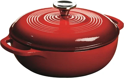 3 Quart Enameled Cast Iron Dutch Oven with Lid – Dual Handles – Oven Safe up to - Image 1 of 4