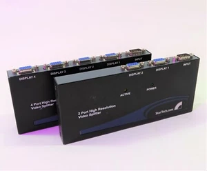 Juego de 2 divisores de video VGA de alta resolución StarTech ST122PRO ST124PRO 2 y 4 puertos - Imagen 1 de 8