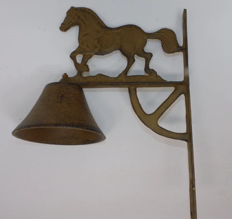 Vintage Cast Iron Horse Porch Bell Vintage Dinner Bell 12” (No Clapper) Cover
