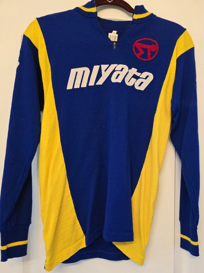 Miyata Cycling Jersey 80% Wool for Warm Weather Cylcing Vintage!!! Size 4 - Image 1 of 4