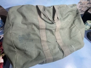 Kit Bag Flyers Sage Green US Military Large Duffle Bag USA Vintage Canvas Zipper - Picture 1 of 5