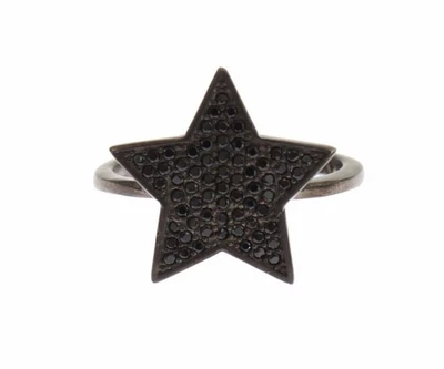 Auténtico anillo para mujer Nialaya negro circonita cúbica estrella 925 Foto 1 de 4